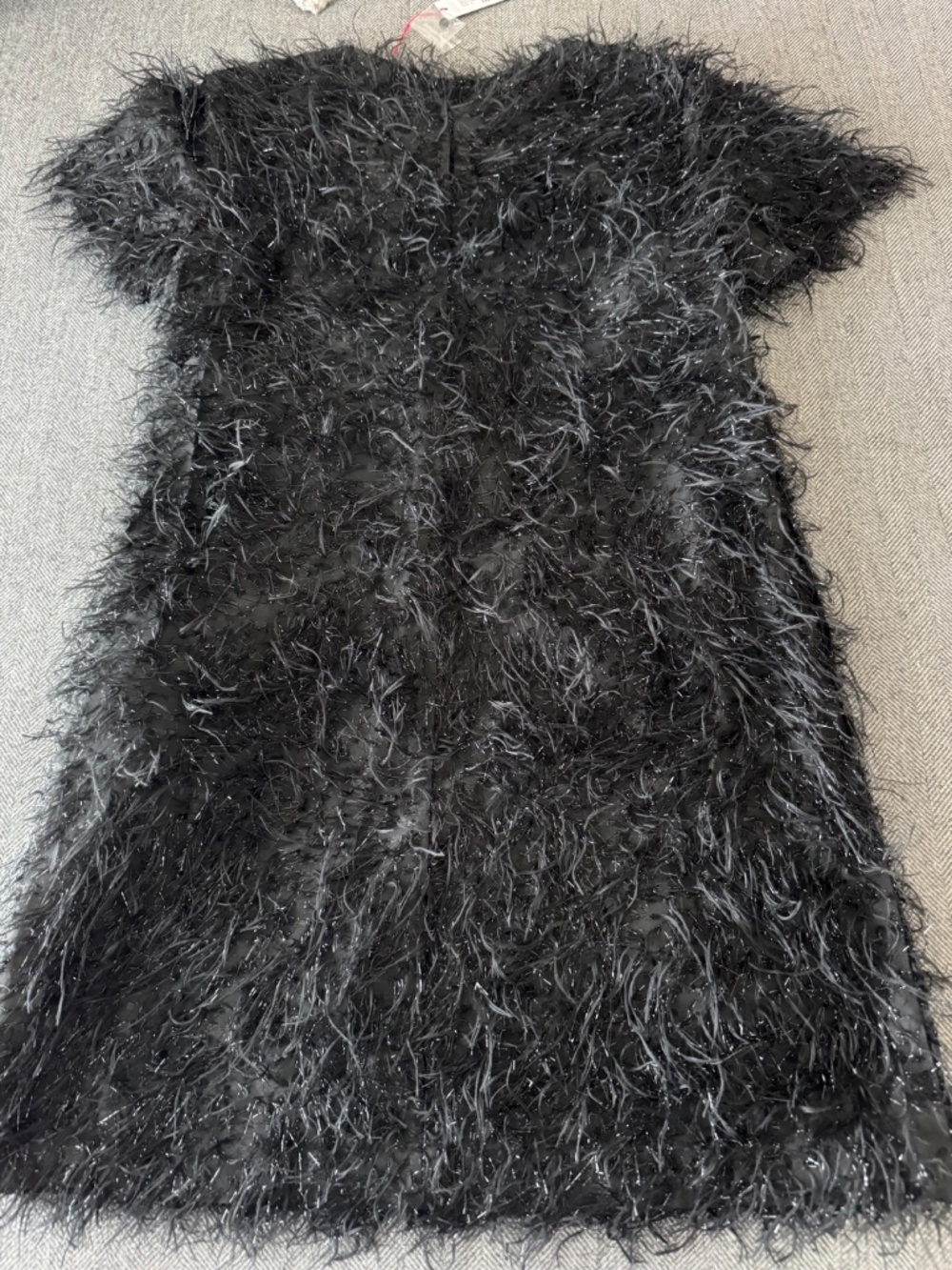 NWT, FRANCES VALENTINE, SHIFTY DRESS IN BLACK GOTHAM SHAG POLY - Picture 11 of 14